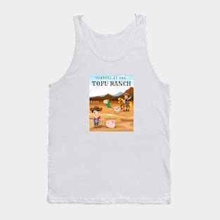 Cowboys at the Tofu Ranch - Funny Cartoon Vegetarian Tank Top